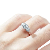 Amazing Round Cut Three Stone D Colour VVS1 Moissanite Engagement Wedding Rings - Sterling Silver Fine Jewellery
