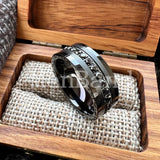High Quality Black Cubic Zirconia Stones Inlay 8MM  Tungsten Wedding Rings