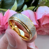 New Stepped Edges Laser Engraved Comfort Fit Men Women Tungsten Wedding Ring