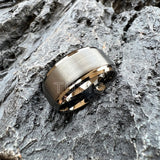 Stepped Beveled Brushed Finish 10MM Classic Men Women Tungsten Carbide Rings