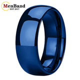 High Polished Dome 6mm 8mm Blue/Black/Gunmetal Men Women Tungsten Carbide Rings