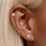 Pear, Princess, Marquise, Cushion Asscher Cut Silver Moissanite Diamonds Stud Earrings