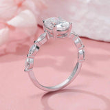 D Colour VVS1 1/2CT Oval Cut Moissanite Diamonds Rings Silver 18K Gold Plated Wedding Engagement Jewellery with GRA