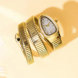 Luxury Ladies Snake Shape Quartz Women's Fashion Watches Creative Quartz Unique Bracelet Elegant Jewellery