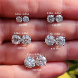D Colour Four Prong Moissanite Diamonds 0.03-1.2CT Flat Back Piercing Earrings