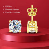 Classic Bird's Nest Moissanite Diamonds Stud 925 sterling silver plated Earrings