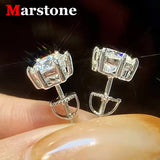 925 Sterling Sliver High-end Crown Moissanite Diamond Heart Screw Stud Earrings For Women