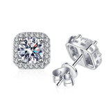 Real 0.5-1 Carat D Colour Moissanite Diamonds Stud Earrings - Sparkling Earring Wedding Engagement Jewellery - The Jewellery Supermarket