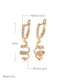14 Karat Gold Filled Simple Geometric AAA Zircon Diamonds Long Drop Earrings For Women