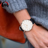 New Arrival Top Brand Luxury Elegant Quartz Movement Brown Leather White Dial Ladies Waterproof Watches