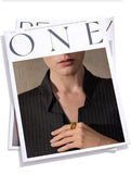 18K Gold Plated Stainless Steel Metal Hammer Snake Twisted Ring Statement Jewellery