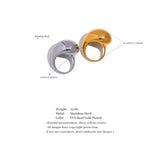 18K Gold Plated Stainless Steel Half Empty Chunky Exclusive Ring