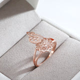 New Unusual Metal Sculpture 14K Rolled Rose Gold Flower Ring - Vintage Syle Jewellery