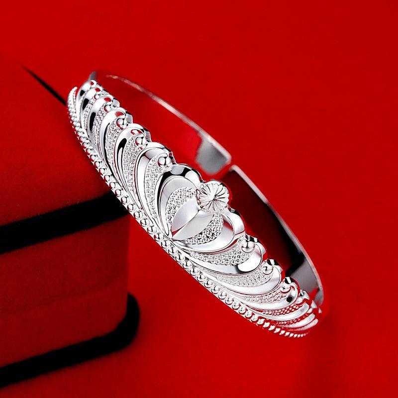 Fashion 925 Sterling Silver Lucky Beads charm Bangles For Women - Charm Bracelets Luxury Designer Jewellery - The Jewellery Supermarket