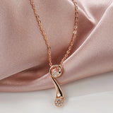 Fashion Geometric 14K Filled Rose Gold AAA Zircon Diamonds Necklace For Women - Luxury Trendy Jewellery