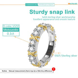 Awesome 3mm D Colour Moissanite Eternity Wedding Engagement Rings 18k White Gold Plated 925 Silver Rings For Women
