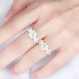 Excellent 3CT GRA Certified Double Halo Moissanite Rings for Women Engagement Wedding S925 Sterling Silver Jewellery