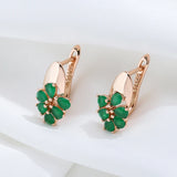14 Karat Gold Filled Emerald Cut Green AAA Zircon Diamonds High Quality Drop Earrings