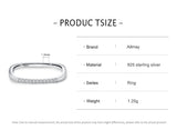 Unique Geometric Square Silver Minimalist AAAA Lab Created Diamond Stackable Ring