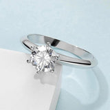 Six Claws Solitaire 0.5/1/2/3/5ct D Colour Moissanite Diamonds Engagement Rings S925 Sterling Silver Fine Jewellery