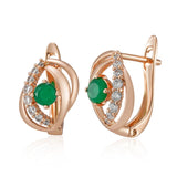 14 Karat Gold Filled New Round Cut Dazzling Green AAA Zircon Diamonds Drop Earrings