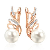 14 Karat Gold Filled Fashion Geometry Pearl AAA Zircon Diamonds Drop Earrings for Women