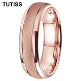 Sandblasted Gold Tone 6/8mm  Engagement Wedding Tungsten Ring for Men Women