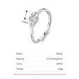 Beautiful Noble Classic Sterling Silver Sparkling AAAA Lab Created Diamond Ring
