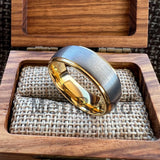 Stepped Shiny Polished Finish 6/8mm Men Women Tungsten Carbide Wedding Rings