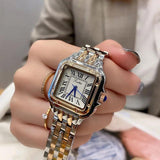 Luxury Fashion Roman Chassis Hand Waterproof Fashion Steel Strap Square Chic Quartz Watch for Ladies