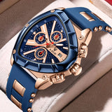 Brand New Fashion Silicone Sport Military Square Waterproof Chronograph Quartz Business Wristwatches for Men