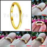 Gold-Color Domed High Polished Finish Tungsten Carbide Men Women Wedding Rings