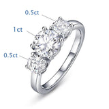Dazzling 2/4ct D Colour VVS1 Moissanite Diamonds Wedding Engagement Rings  Gold Plated 925 Silver Fine Jewellery