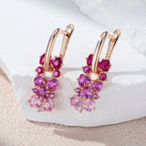 14K Gold Filled Pink Red Green Blue Purple AAA Zircon Crystals Earrings Fine Jewellery