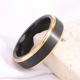 Brushed Polish Finished 6mm/8mm Tungsten Carbide Black/Silver/Gold/Purple/Rainbowd Ring