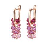 14K Gold Filled Pink Red Green Blue Purple AAA Zircon Crystals Earrings Fine Jewellery