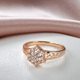 Luxury Hexagon Cut 14K Filled Rose Gold AAA Zircon Diamonds Full Paved Ring - High Quality Jewellery