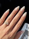 Luxury VVS1 D Colour Moissanite Diamond Sparkling Pear Cut  Rings Fine Jewellery