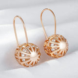 14K Rolled Gold Big Glossy AAA Zircon Diamonds Ball Drop Earrings Ethnic Jewellery