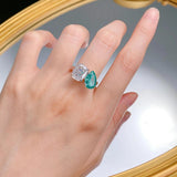 Elegant Crushed Ice Cut High Quality AAAAA High Carbon Diamonds Gemstone Silver Rings for Women - Fine Jewellery - The Jewellery Supermarket