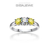 Amazing 1.0ct 4.5mm+2X4.0mm Round Cut D VVS1 Moissanite Diamonds 925 Silver Wedding Engagement Rings for Women