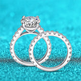 Luxury 18KGP 0.6-4.2CT VVS1 D Colour Moissanite Diamonds 925 Silver Wedding Ring