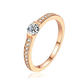 Superb 0.3ct D Colour Moissanite Diamond Eternity Rings Sterling Silver Champagne colour Wedding Jewellery With GRA