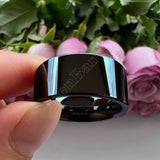 Flat Finish Design 10MM 12MM Wide Glossy Large Men's Shiny Wedding Tungsten Ring