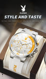 Luxury Casual Quartz Men's Wristwatch Waterproof Luminous Fashionable High-End Silicone Strap Man Watch