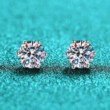Dazzling 2ct 8mm Moissanite Diamond Studs 925 Sterling Silver Earrings