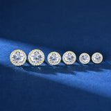 Sparkling 0.5-1-2 Carat Moissanite Diamonds Unisex Silver Stud Earrings