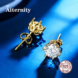 Dazzling 0.3CT 0.5CT 2CT Silver Square Round Moissanite Diamonds Stud Earrings