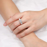 5 Stones Sparkling 18k Gold Plated 3.6CT All Moissanite Diamonds Eternity Wedding Engagement Silver Ring for Women
