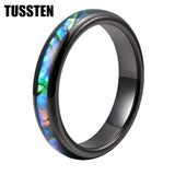 New Arrival 6-8MM Colorful Crushed Shell Inlay Men Women Tungsten Comfort Fit Wedding Rings - Popular Choice - The Jewellery Supermarket